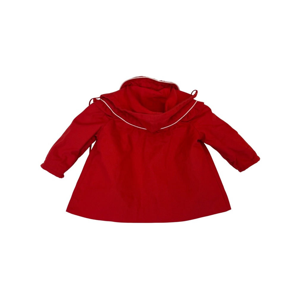 Vtg LONDON FOG Red Quilted Coat Jacket Floral Embroidery Detachable Hood Size 2 - Picture 13 of 14